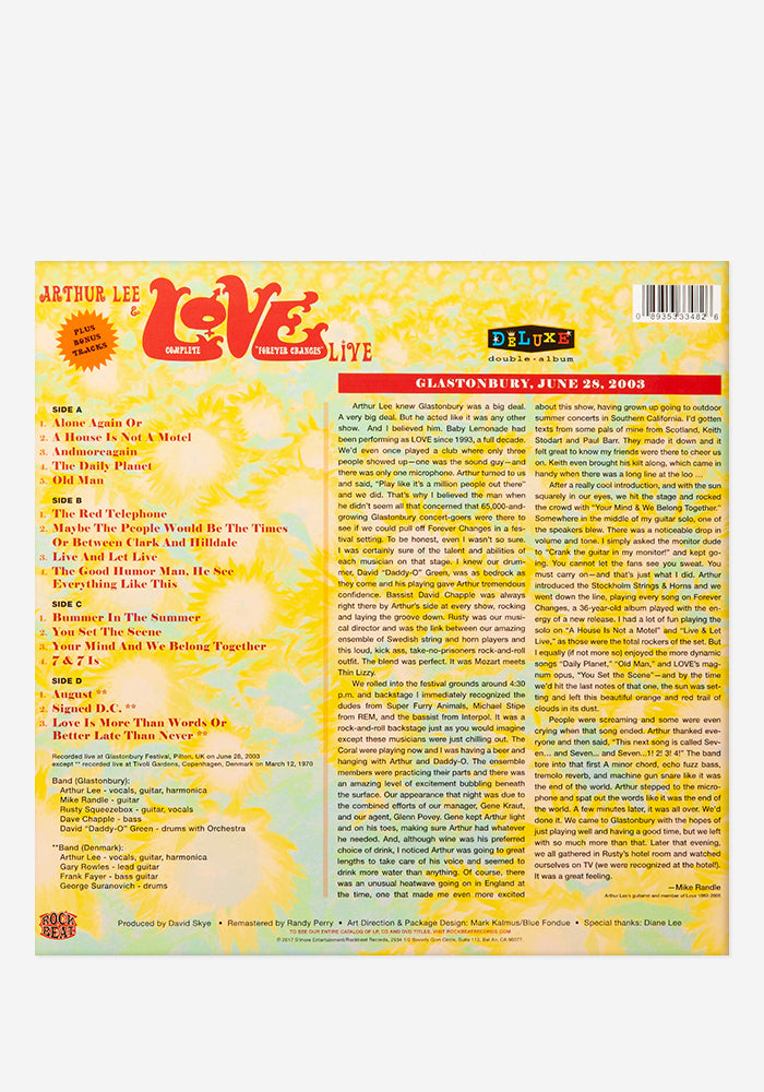 ARTHUR LEE & LOVE Complete Forever Changes Concert Exclusive 2LP