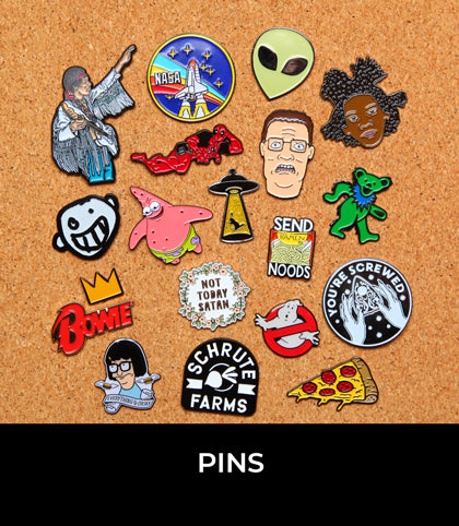 Shop Enamel Pins + Buttons