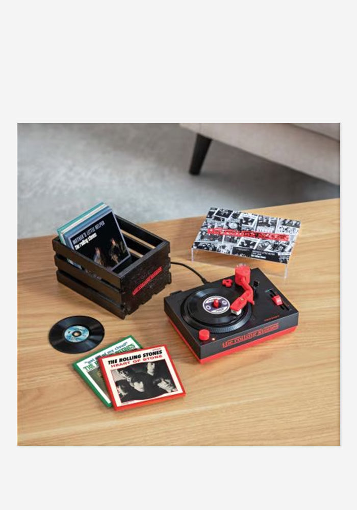 THE ROLLING STONES-CROSLEY TURNTABLE RSD3 Turntable with Crate and Six 3-Inch Singles   (RSD 2026)