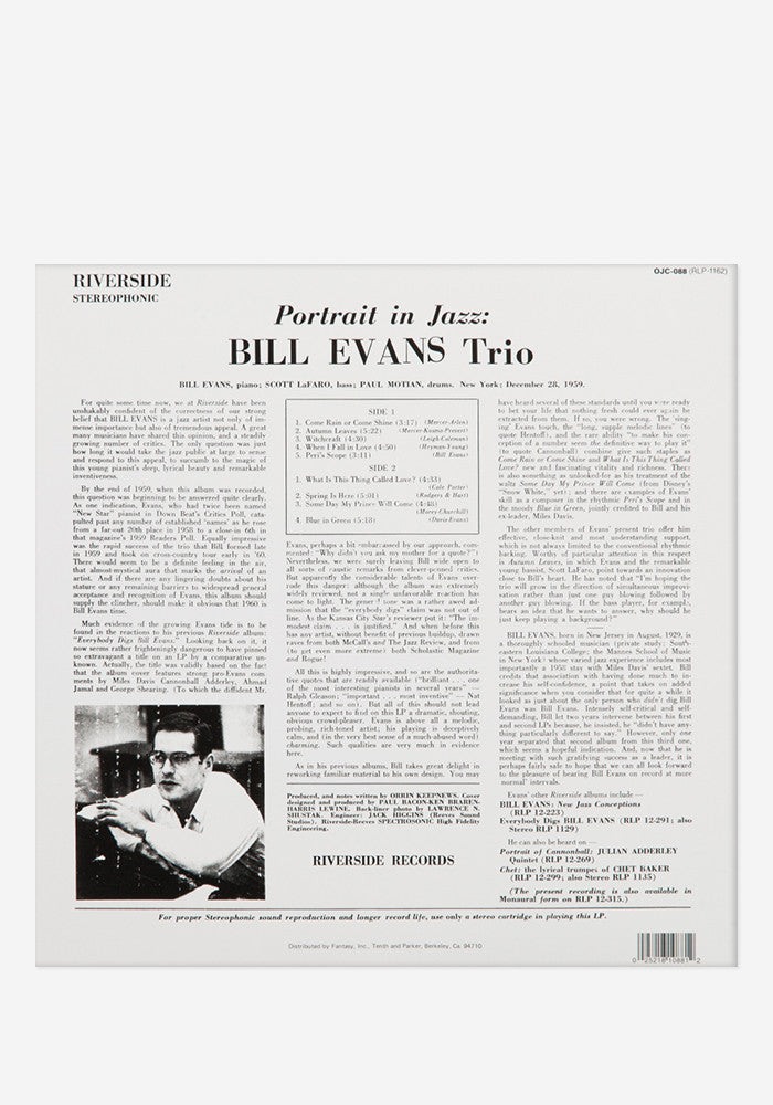 Bill Evans Trio-Portrait In Jazz Exclusive LP (Yellow) | Newbury Bill Evans Trio-Portrait In Jazz Exclusive LP (Yellow) | Newbury
