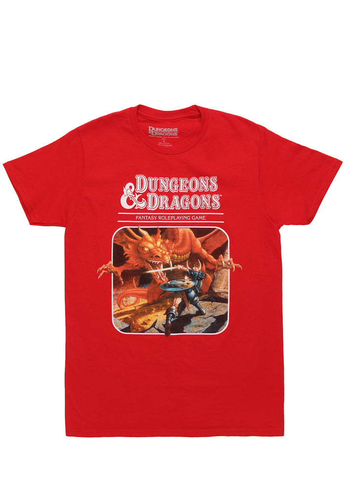 DUNGEONS & DRAGONS D&D Fantasy Role Playing Rulebook Cover T-Shirt - Red