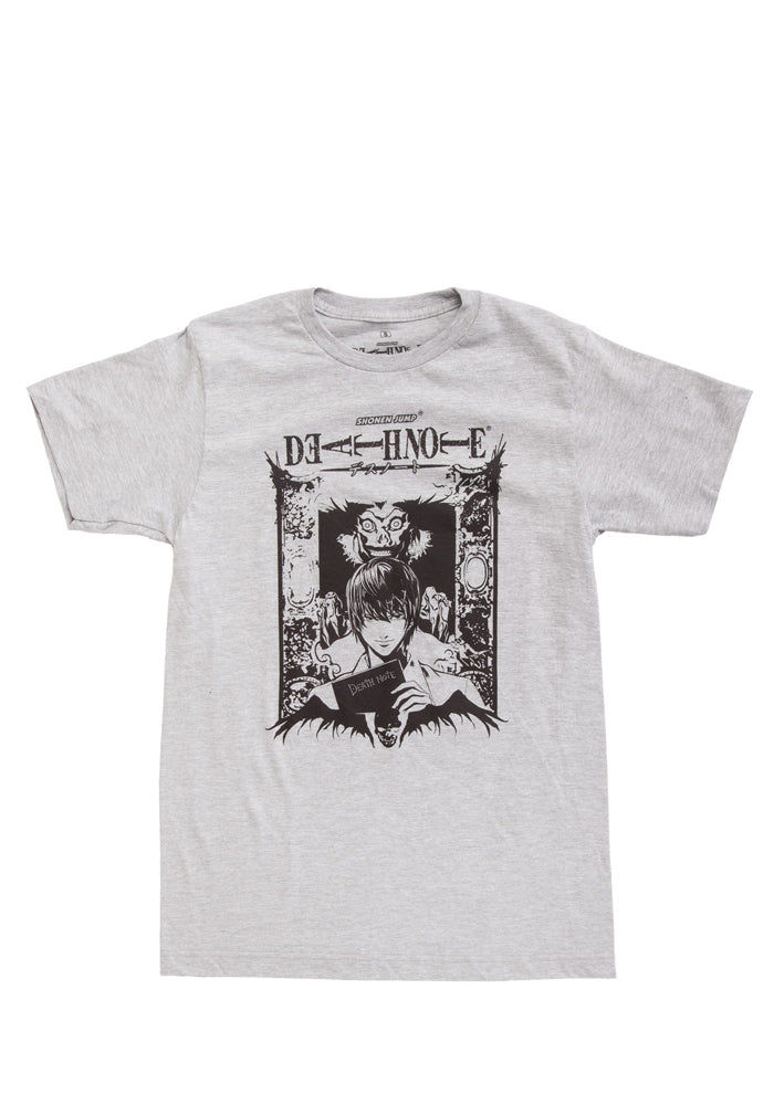 DEATH NOTE Light & Ryuk Ornate Frame T-Shirt - Heather Grey