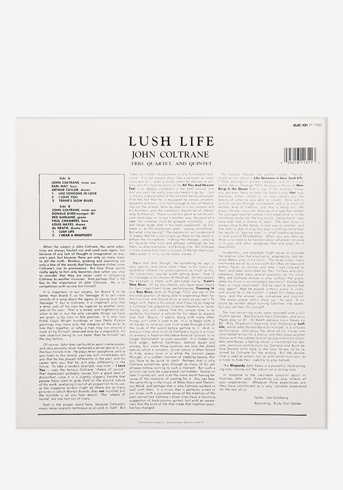 JOHN COLTRANE Lush Life Exclusive LP (Maroon)