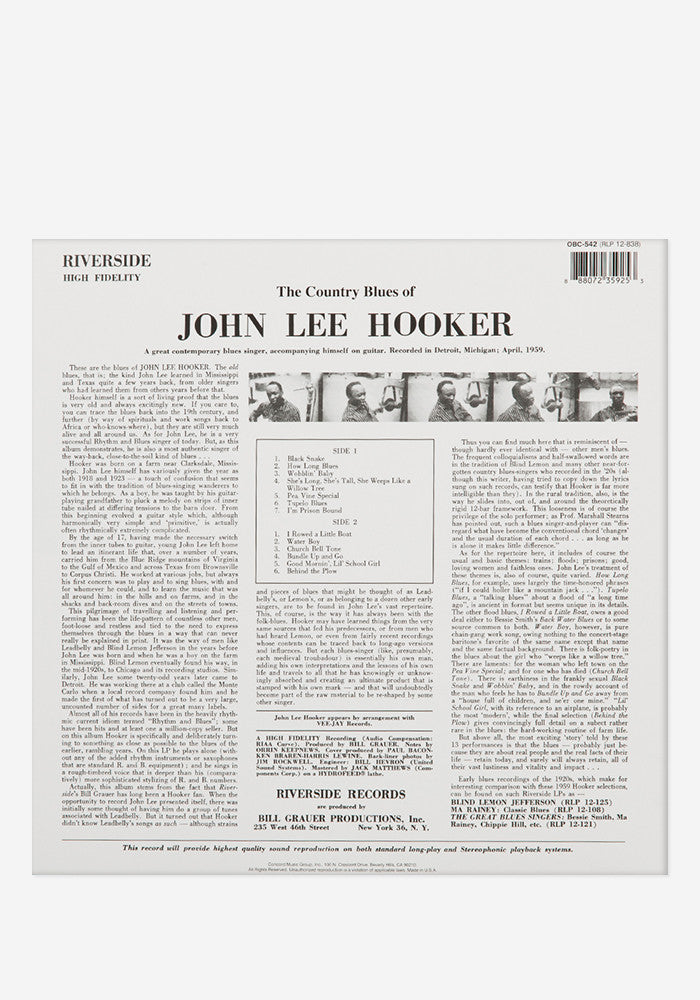 JOHN LEE HOOKER The Country Blues Of John Lee Hooker Exclusive LP