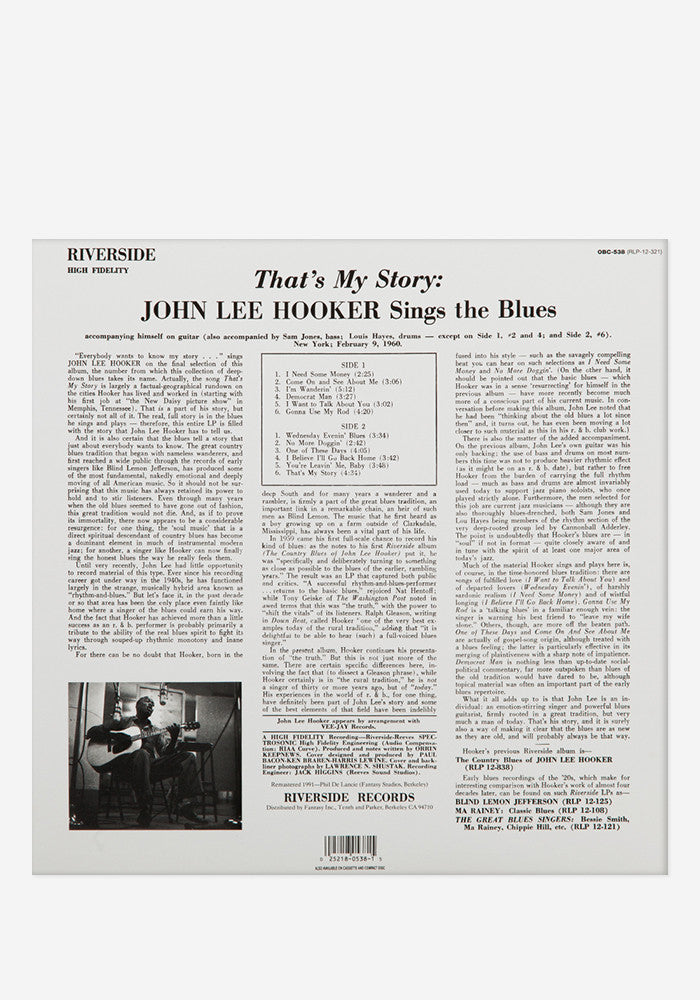 JOHN LEE HOOKER That's My Story Exclusive LP