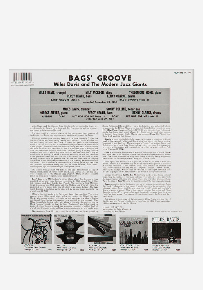 MILES DAVIS Bags' Groove Exclusive LP