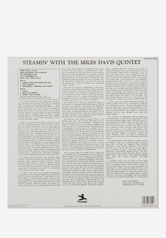 THE MILES DAVIS QUINTET Steamin' With The Miles Davis Quintet Exclusive LP (Orange)