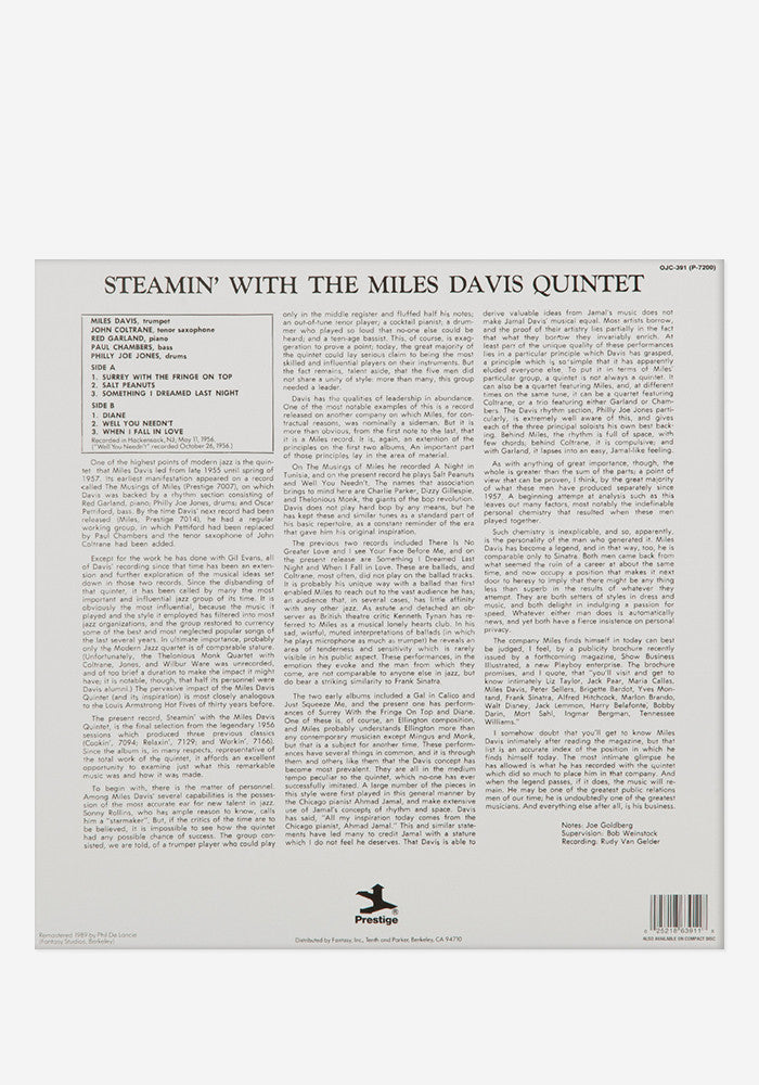 The Miles Davis Quintet-Steamin' With The Miles Davis Quintet The Miles Davis Quintet-Steamin' With The Miles Davis Quintet