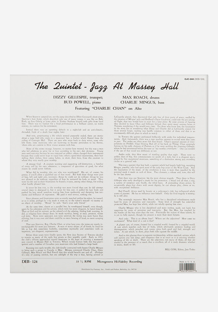 THE QUINTET Jazz at Massey Hall Exclusive LP