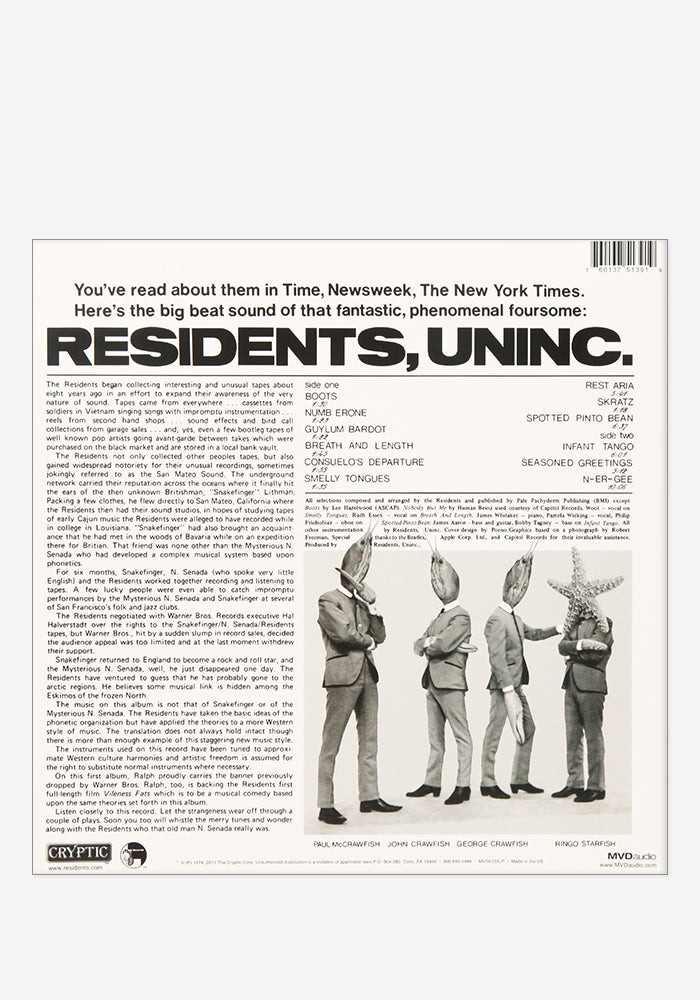 THE RESIDENTS Meet The Residents Exclusive LP