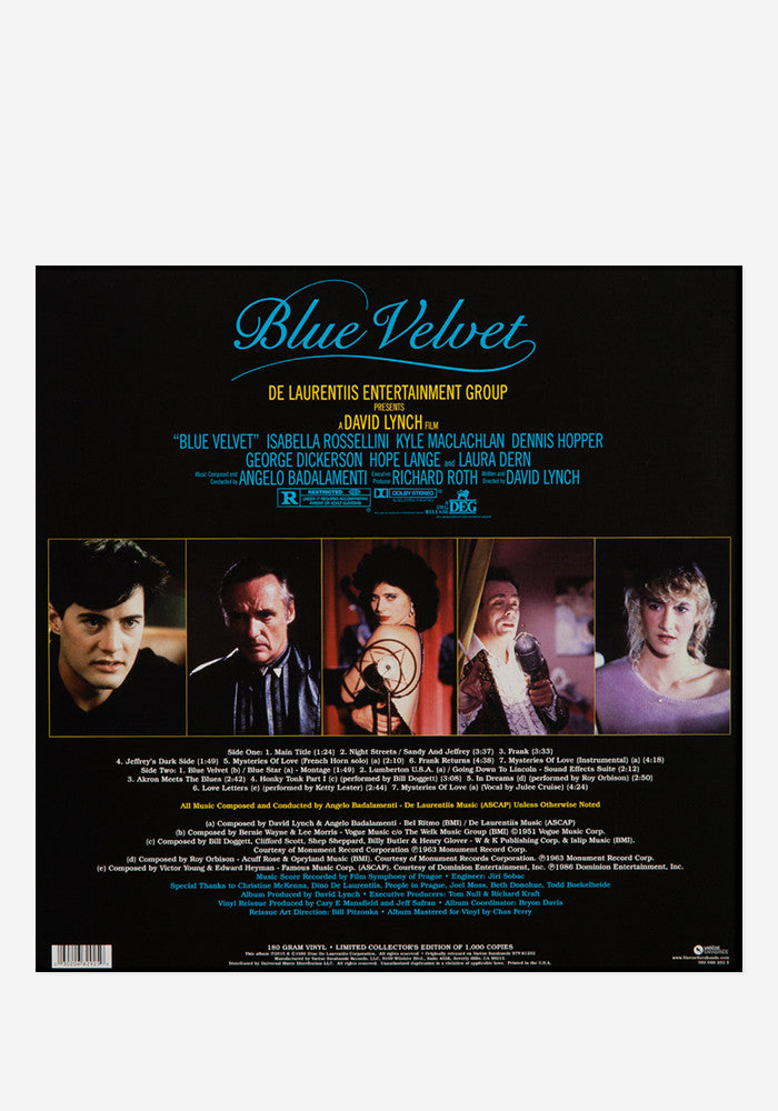 ANGELO BADALAMENTI Soundtrack - Blue Velvet Exclusive LP